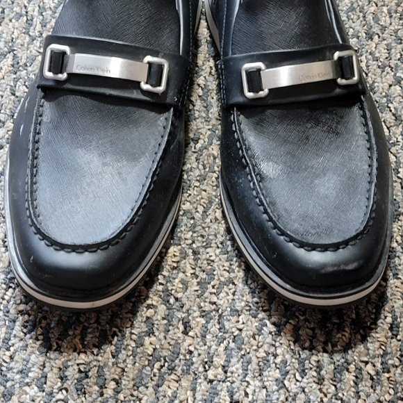 Men's Black Calvin Klein White Sole Loafers Size 10 - Picture 6 of 16